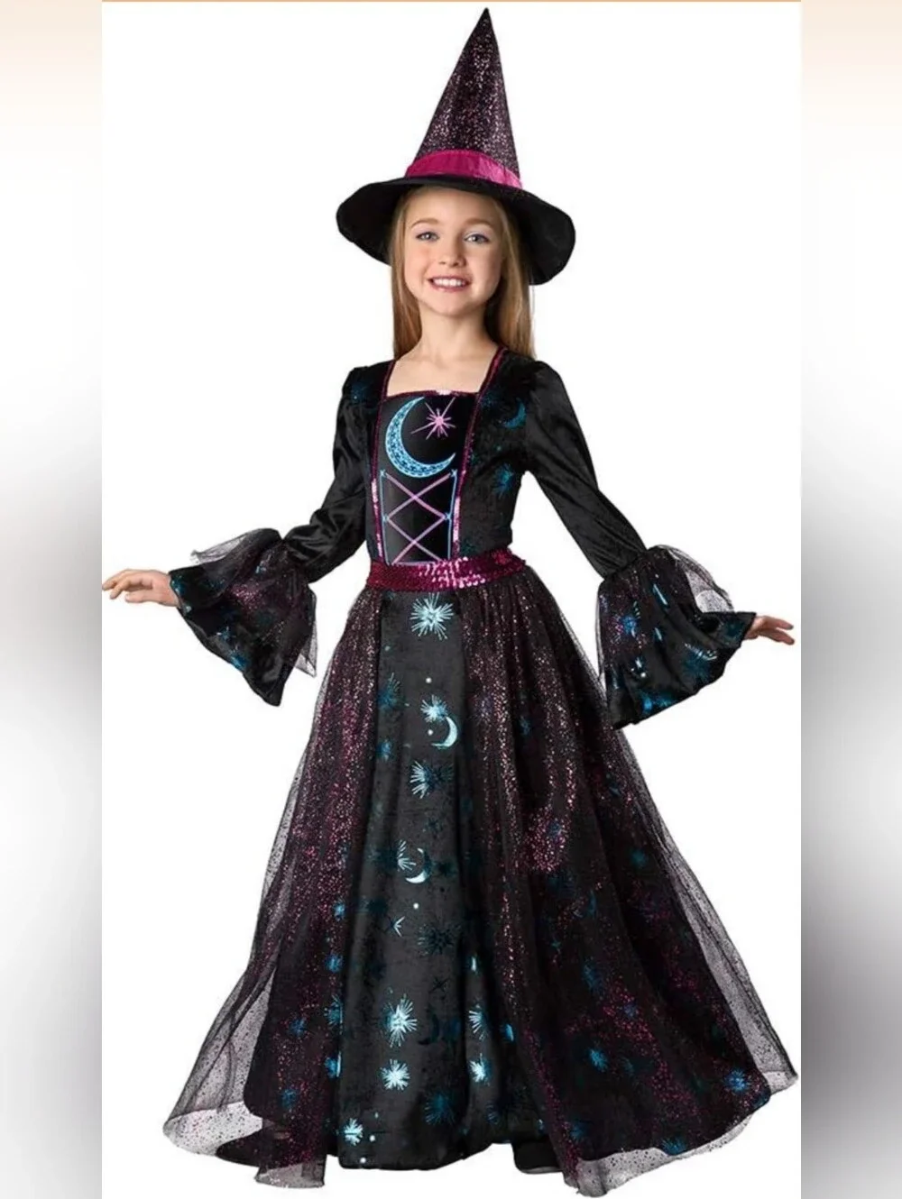 Girls Light Up Deluxe Moonlight Witch Costume (S(4-6)